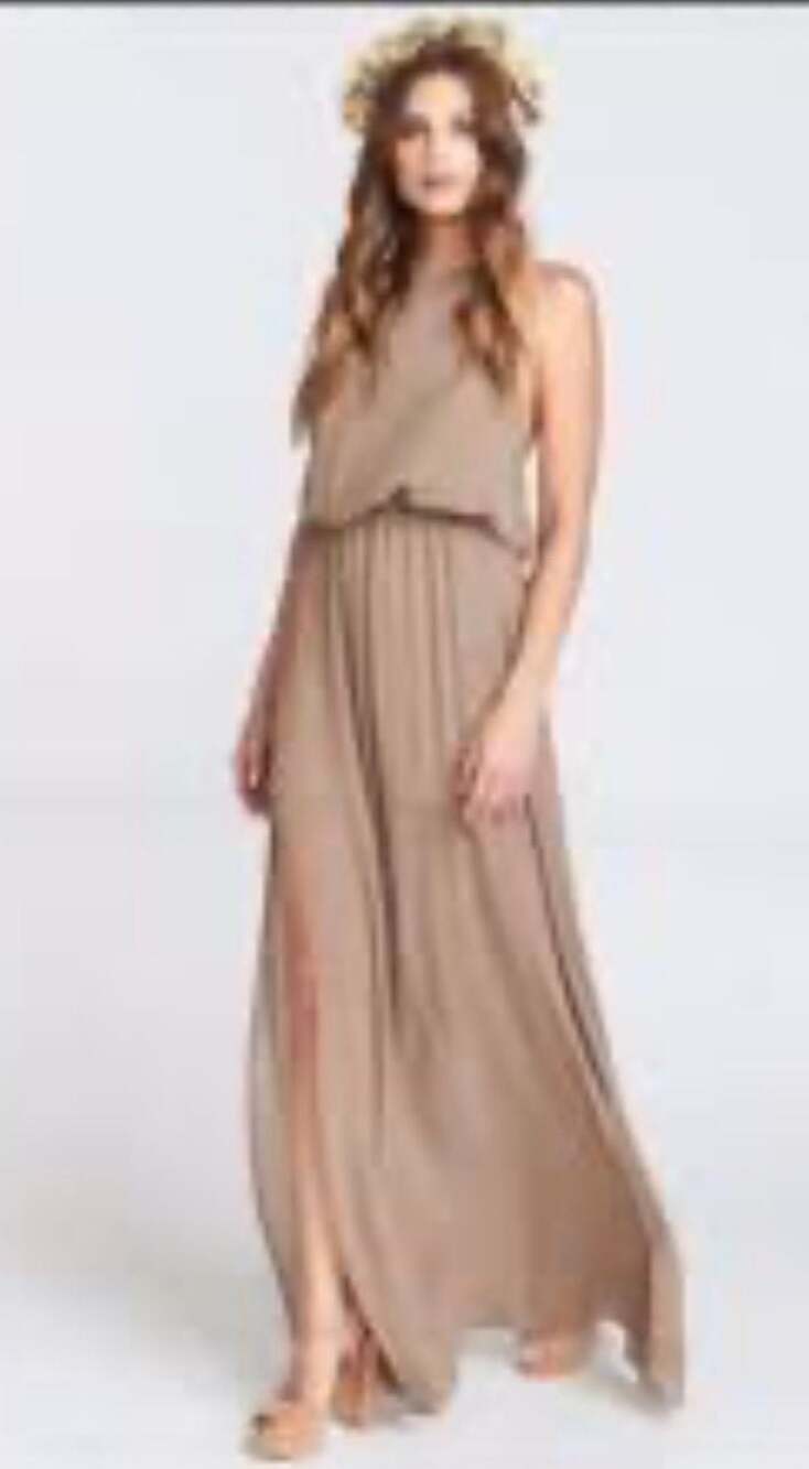 Show Me Your MuMu Heather Halter Maxi Dress in Dune